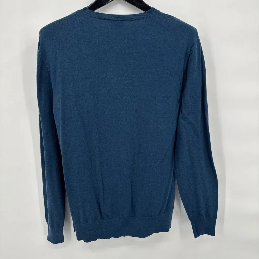 True Religion HS LS Crewneck‎ Sweater blue pullover Men's Size M